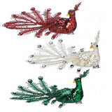 Festive Peacock Christmas Ornament Set - crazydecor