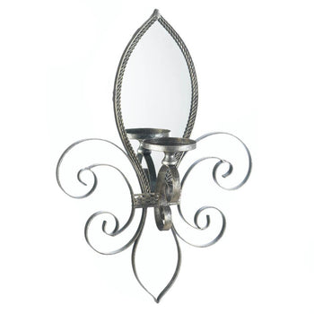 Fleur-De-Lis Mirrored Wall Sconce - crazydecor