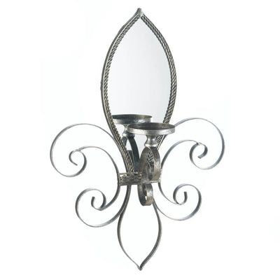 Fleur-De-Lis Mirrored Wall Sconce - crazydecor