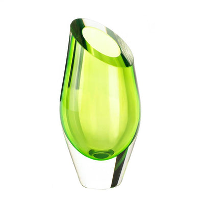 Green Cut Glass Vase - crazydecor