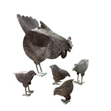 Metal Chicken Sculptures - crazydecor