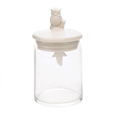 Glass Owl Jar - crazydecor