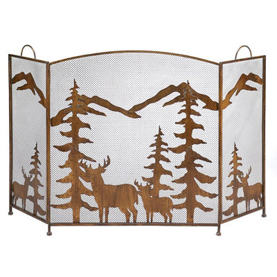 Rustic Forest Fireplace Screen - crazydecor