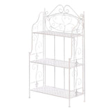 White Basket Weave Bakers Rack - DreamyDecor