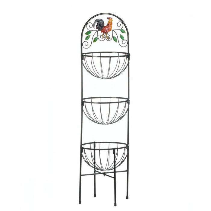 Rooster 3-Tier Kitchen Basket - crazydecor