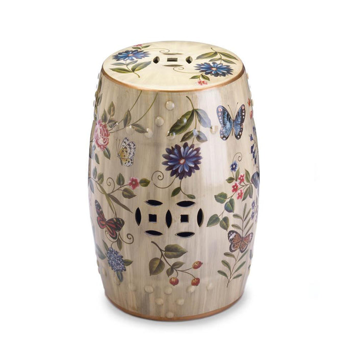 Butterfly Garden Ceramic Stool - crazydecor