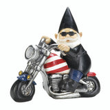 Biker Gnome Solar Statue - crazydecor