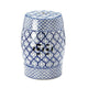 Blue and White Ceramic Stool - crazydecor