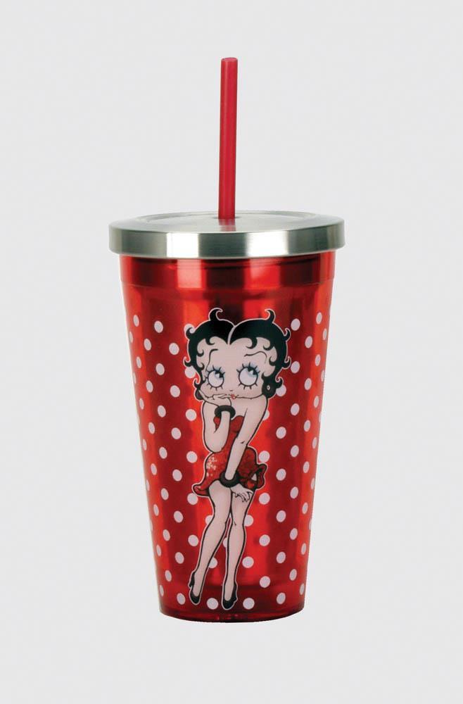 Betty Boop Stainless Steel Cup W/Straw - crazydecor