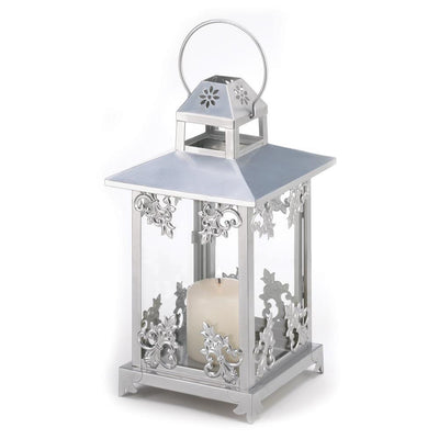 Silver Scrollwork Candle Lantern - crazydecor