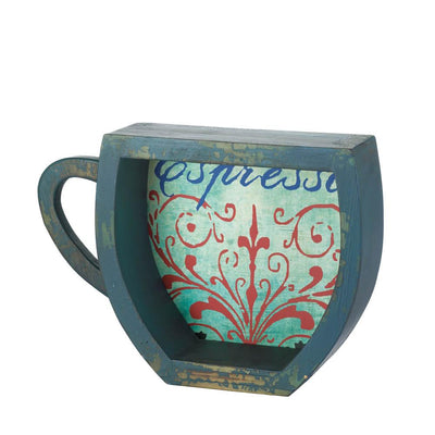 Blue Espresso Coffee Cup Shelf - crazydecor