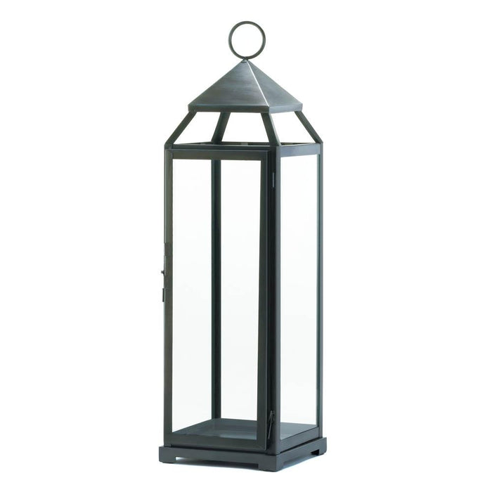 Tall Brushed Silver Lantern - crazydecor