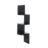 3-Tier Black Corner Shelf With Drawer - crazydecor