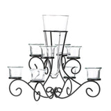 Scrollwork Candle Stand Centerpiece Vase - crazydecor