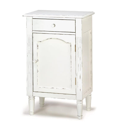 Antiqued White Wood Cabinet - crazydecor