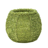 Lime Green Beaded Candle Holder - crazydecor