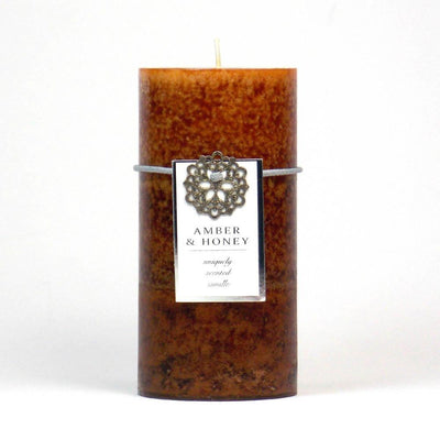 Amber & Honey Pillar Candle 3X6 - crazydecor