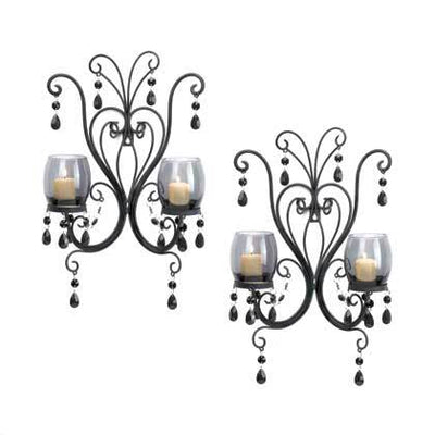 Midnight Elegance Candle Wall Sconces - crazydecor