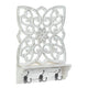 Distressed White Floral Wall Shelf - crazydecor