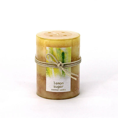 Lemon Sugar Pillar Candle 3X4 - crazydecor