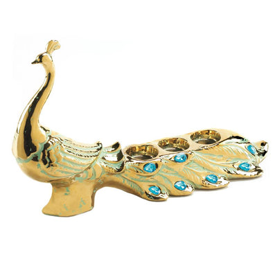 Jeweled Peacock Candle Holder - crazydecor