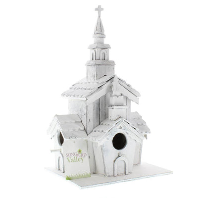 Little White Chapel Birdhouse - crazydecor