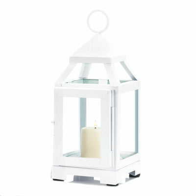 White Mini Contemporary Lantern - DreamyDecor