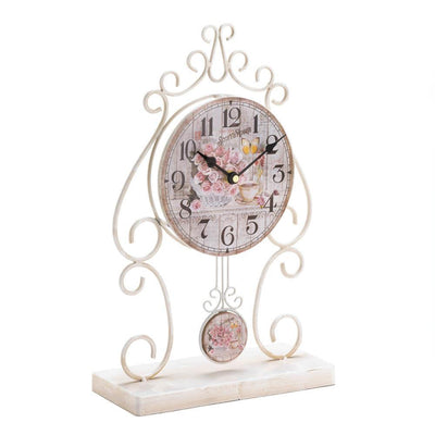 Country Rose Tabletop Clock - crazydecor