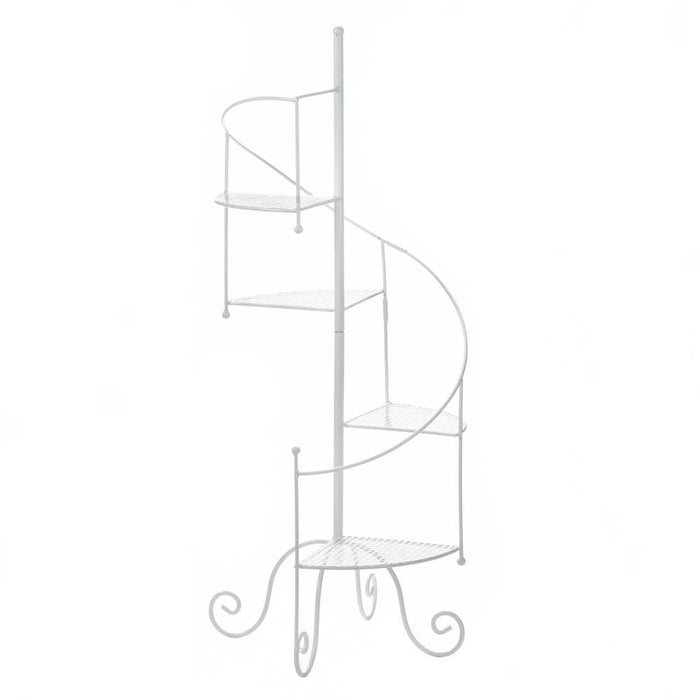 White Spiral Showcase Plant Stand - DreamyDecor