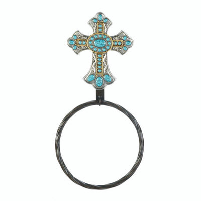 Turquoise Cross Towel Ring - crazydecor