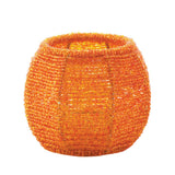 Orange Beaded Candle Holder - crazydecor