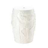 White Horses Ceramic Stool - DreamyDecor