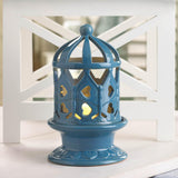 Blue Lantern With LED Candle - crazydecor