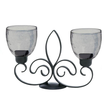 Fleur De Lis Duo Candle Stand - crazydecor