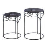 Umber Wicker Round Nesting Tables - crazydecor