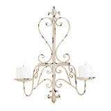 Antiqued Fleur De Lis Candle Sconce - crazydecor