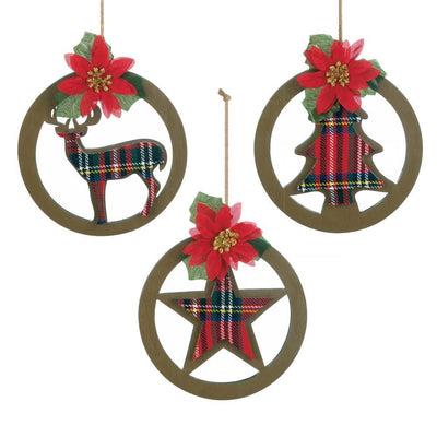 Plaid Silhouette Christmas Ornament Set - crazydecor