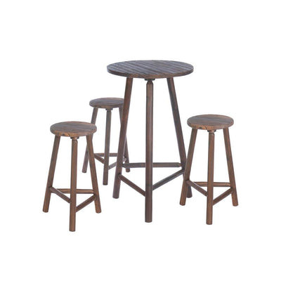 Wood Bar Table & Bar Stools Set - DreamyDecor