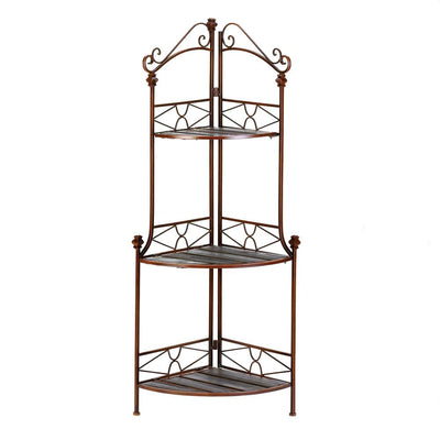 Rustic Corner Bakers Rack - crazydecor