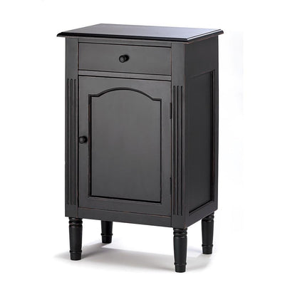 Antiqued Black Wood Cabinet - crazydecor