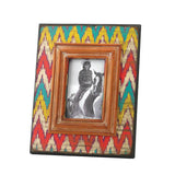 Ikat Chevron Wood Photo Frame 4 x 6 - crazydecor