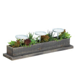 Reclaimed Wood Succulent Candle Display - crazydecor