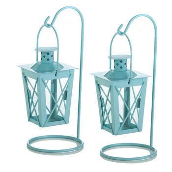 Baby Blue Hanging Railroad Lanterns - crazydecor