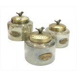 Hammered Glass Kitchen Jar Trio - crazydecor