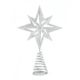 Silver Glitter Star Tree Topper - crazydecor