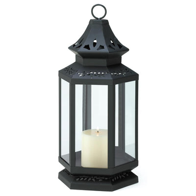 Large Black Stagecoach Lantern - crazydecor