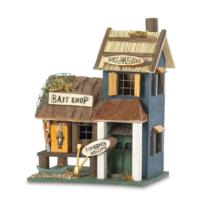 Bass Lake Lodge Wood Bird House - crazydecor