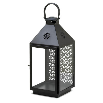 Large Hanging Black Candle Lantern - crazydecor