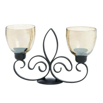 Fleur De Lis Dual Candle Holder - crazydecor