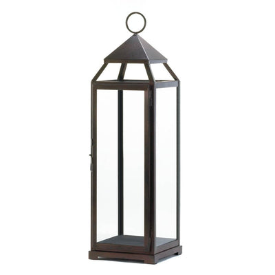 Tall Bronze Contemporary Lantern - crazydecor